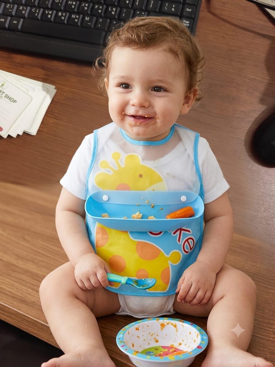 Waterproof Baby Feeding Bibs For Baby Kid (Blue)