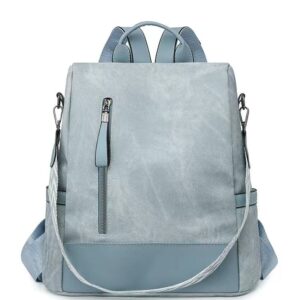 Premium Fashionable Leather Backpack for Ledis (Blue)