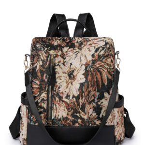 Premium Ledis Cotton Print Backpack (Blue)