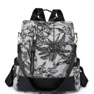 Premium Ledis Cotton Print Backpack (Black & White)